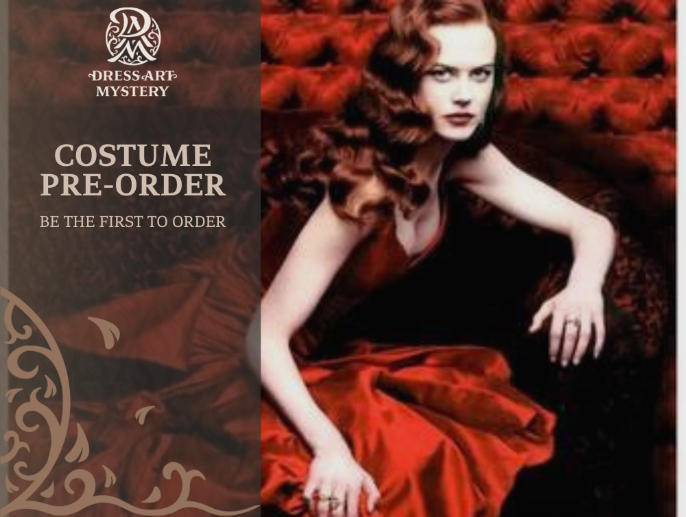 Vintage Satine Moulin Rouge silk red dress -dress-design-handmade-costume-Dress Art Mystery