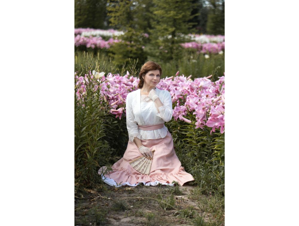 Edwardian style costume with pink skirt -dress-design-handmade-costume-Dress Art Mystery