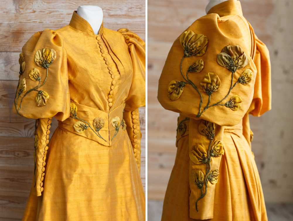Edwardian Crimson peak Edith Cushing's yellow silk dress - Dress Art Mystery