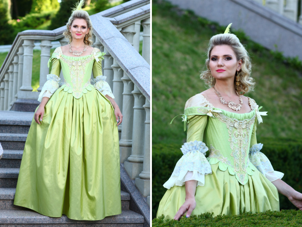 Rococo Marie Antoinette 18th Century taffeta dress - Dress Art Mystery