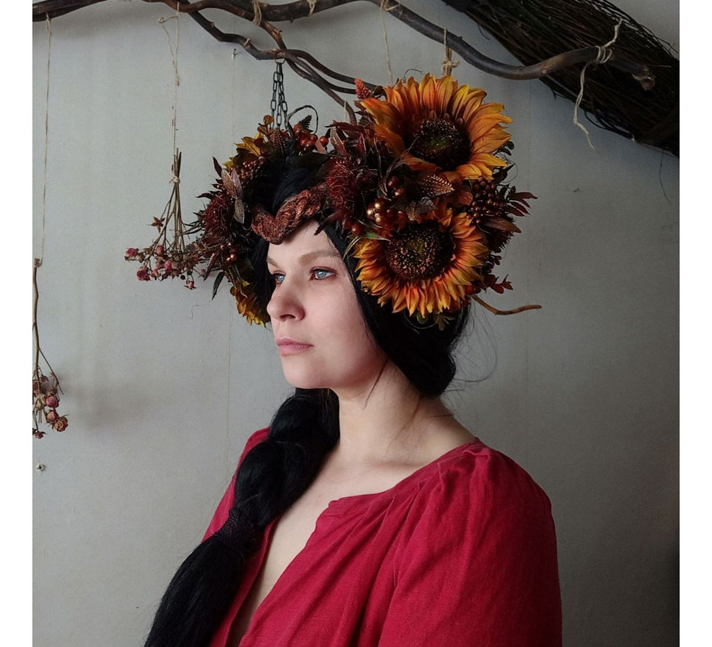 Ukrainian sunflower headdress - Dress Art Mystery