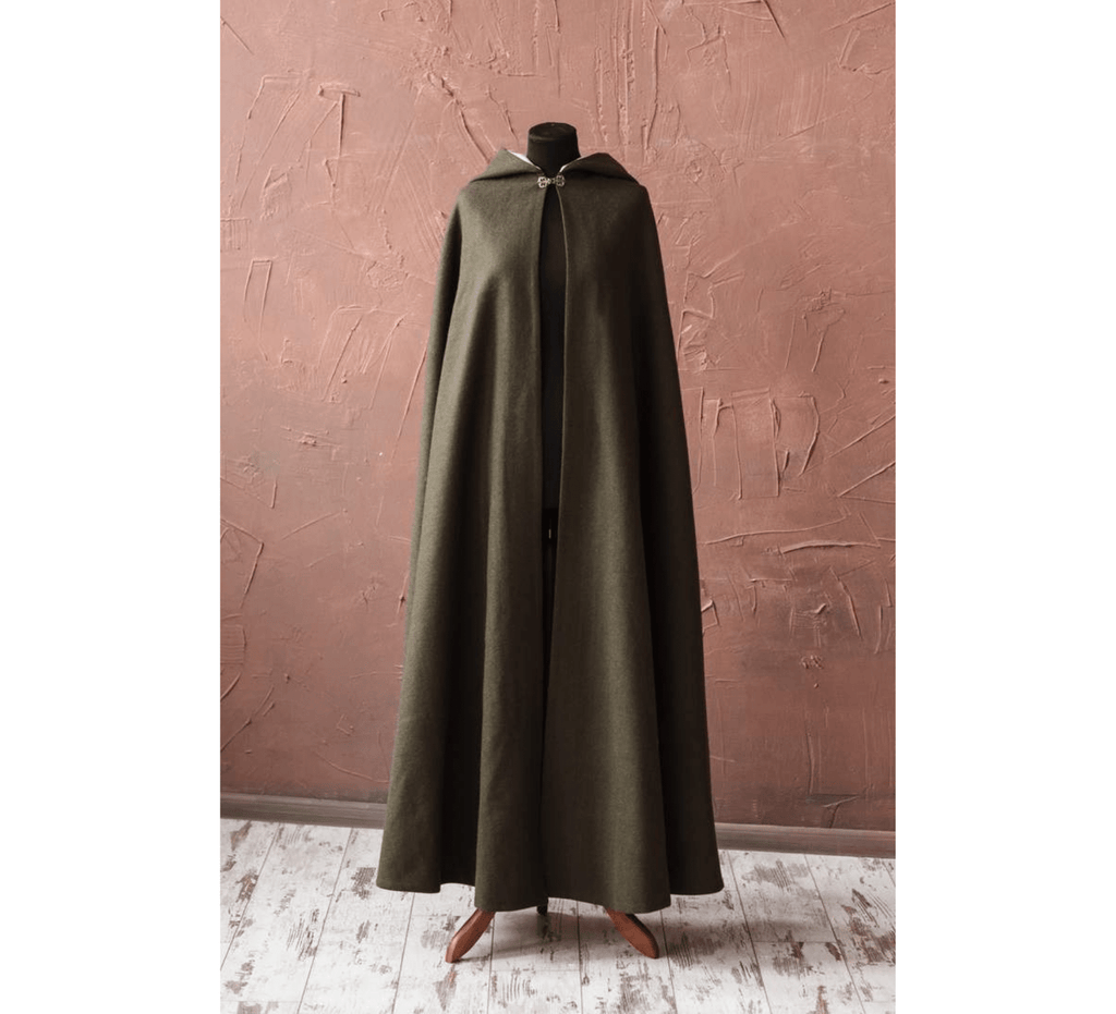 Long wool cloak with hood - Dress Art Mystery