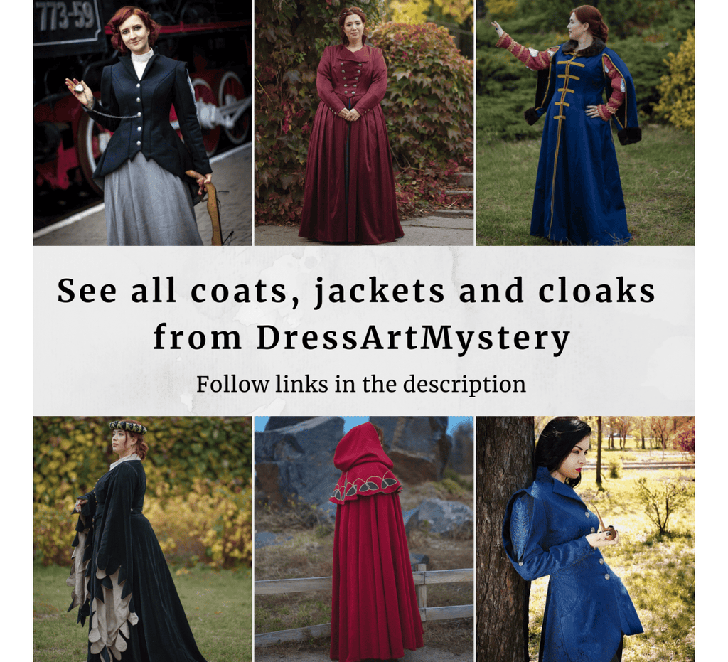 Short wool hooded cloak - Dress Art Mystery