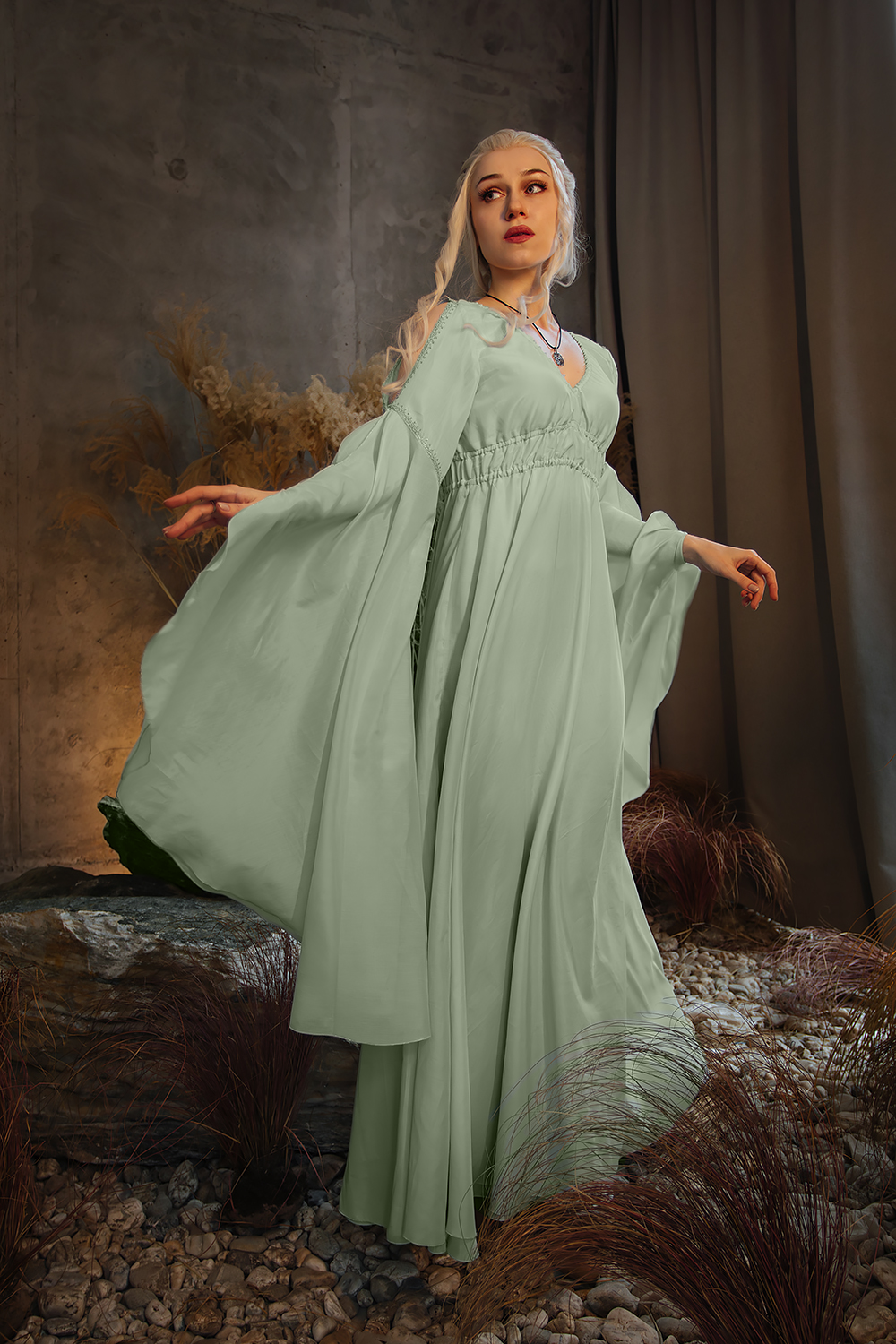 beautiful green fantasy dress Red and Green Renaissance Gown, 1500s Borgia Gown, Renfaire Queen Dress, Fairy Renaissance Corsetted Fantasy Dress