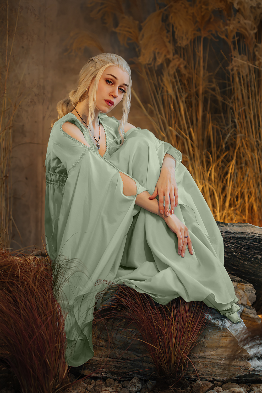 green elvish dress Fantasy medieval fairy elven dress DressArtMystery