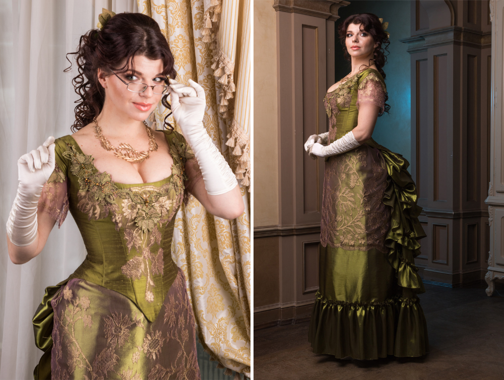 Silk Victorian walking dress | DressArtMystery Silk Victorian walking dress | DressArtMystery