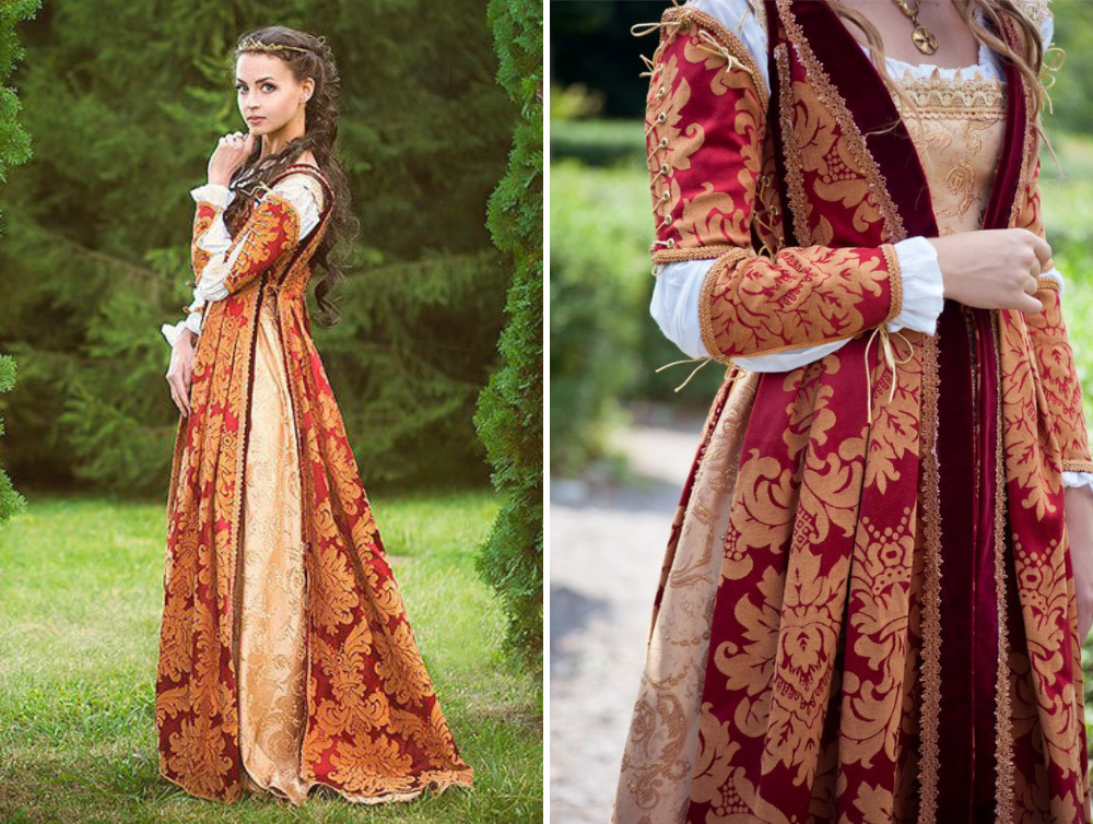 Italian Renaissance Dress, 16th Century Corset Dress Made to Order