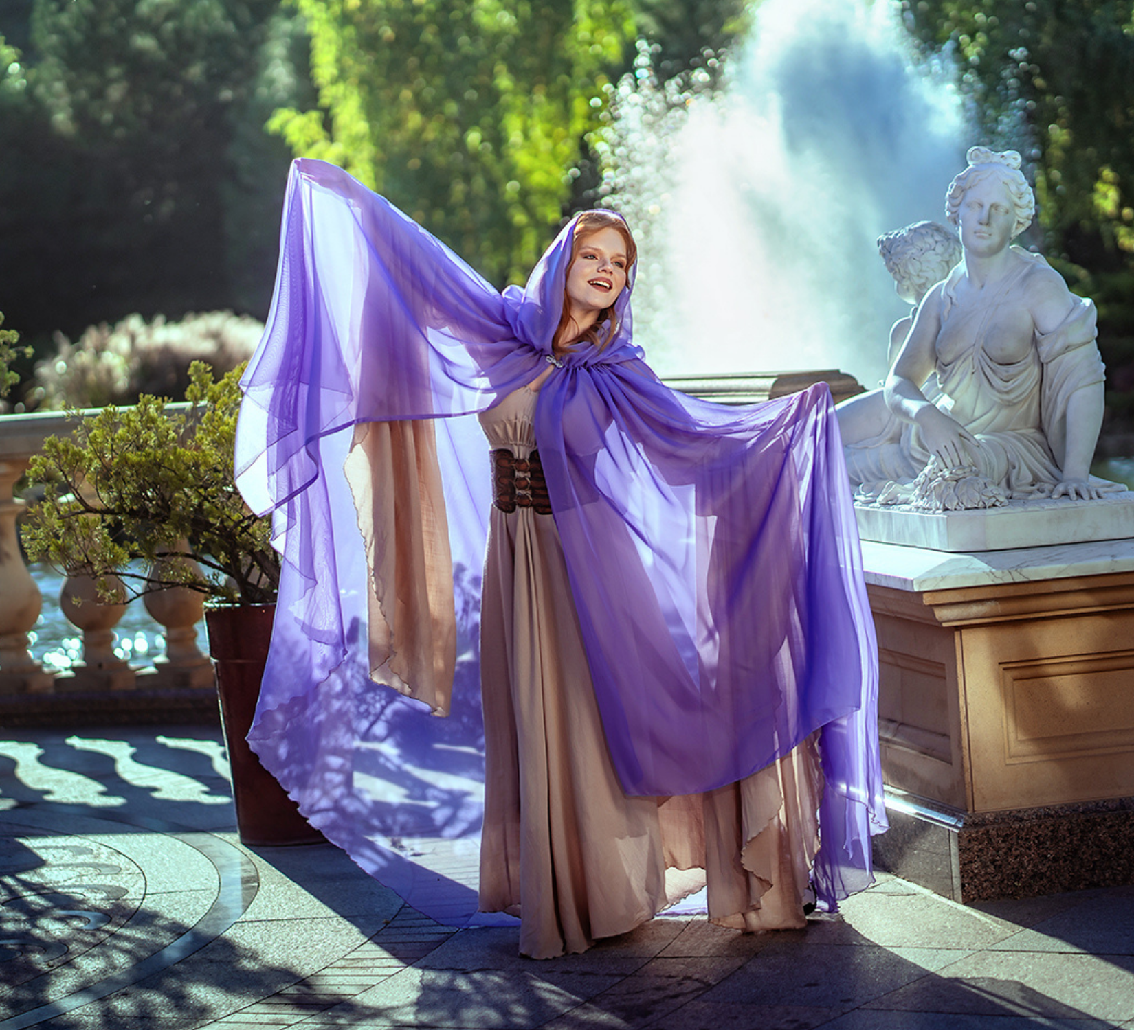 Purple hooded tulle cape | DressArtMystery Purple hooded tulle cape | DressArtMystery