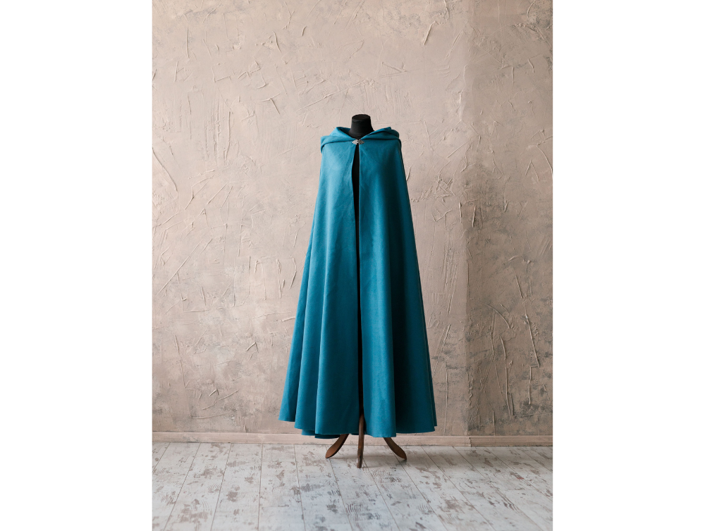 Medieval fantasy hooded cloak with pockets -dress-design-handmade-costume-Dress Art Mystery