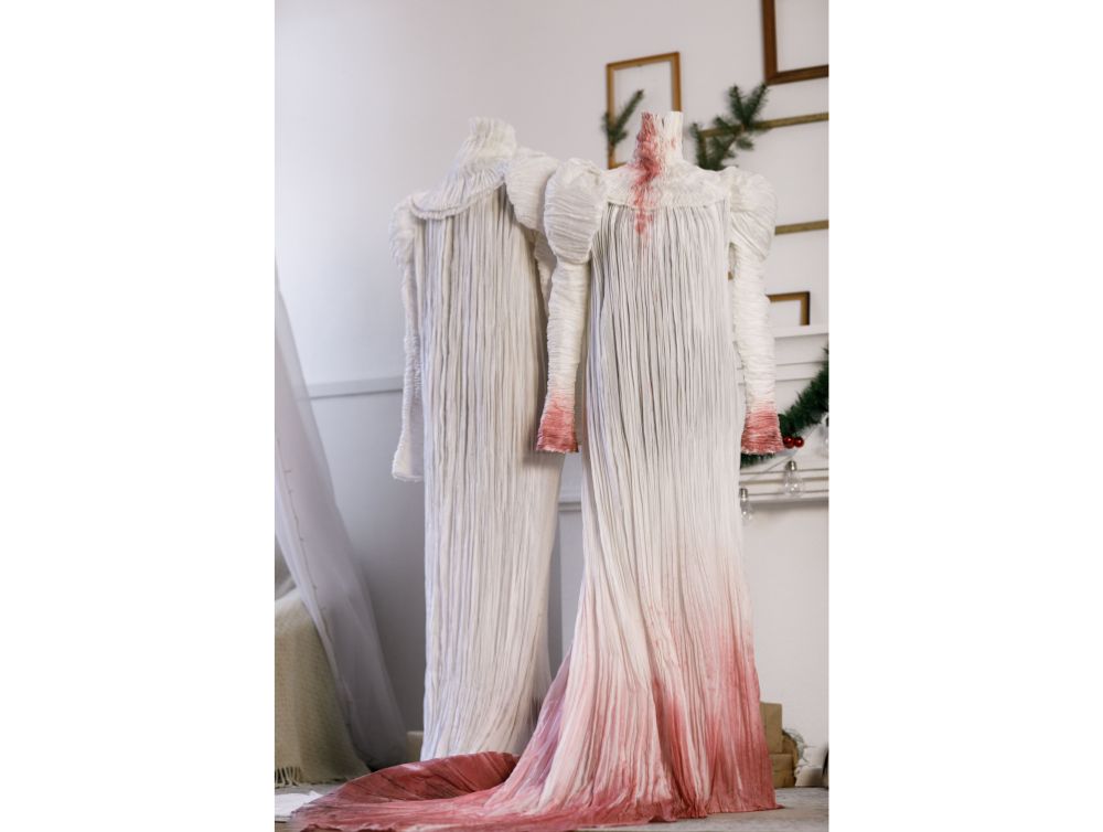 White Edith Cushing's silk nightgown -dress-design-handmade-costume-Dress Art Mystery
