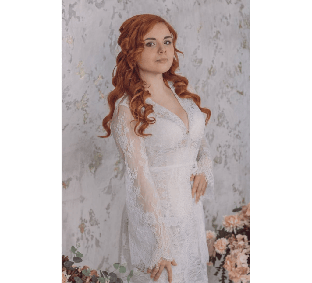 White Lace Peignoir - Dress Art Mystery