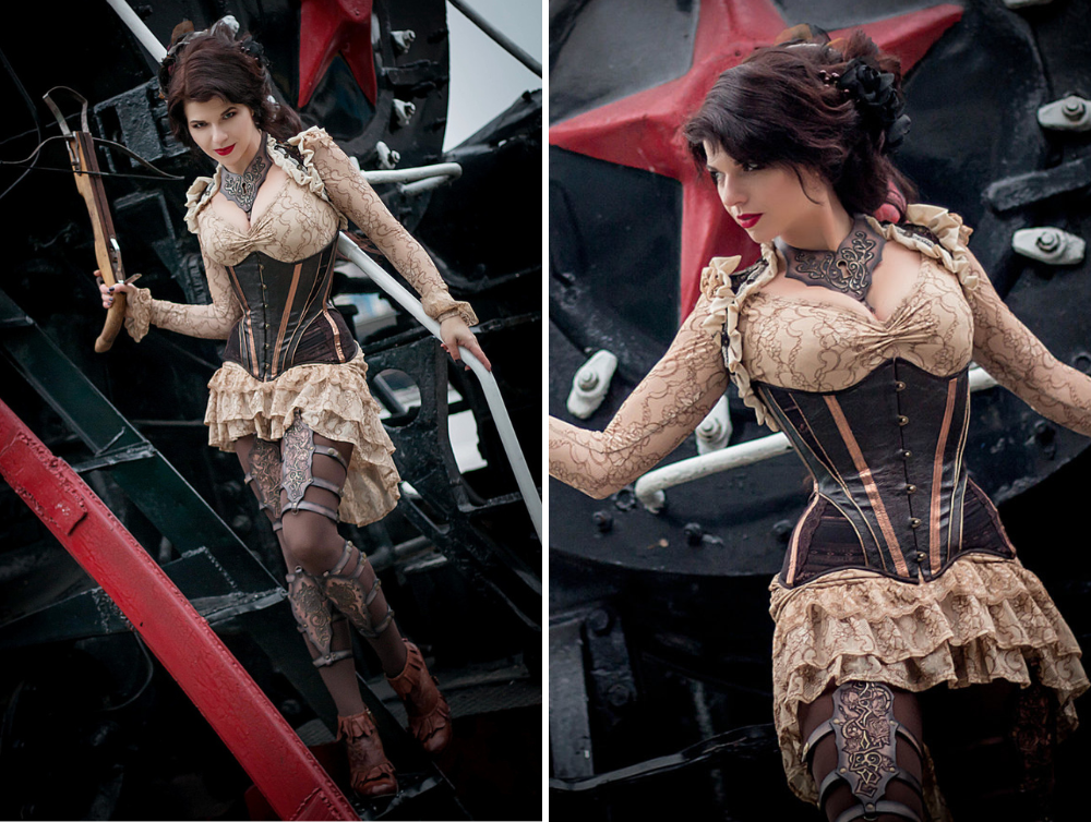 Steampunk tight lacing eco-leather corset - Dress Art Mystery