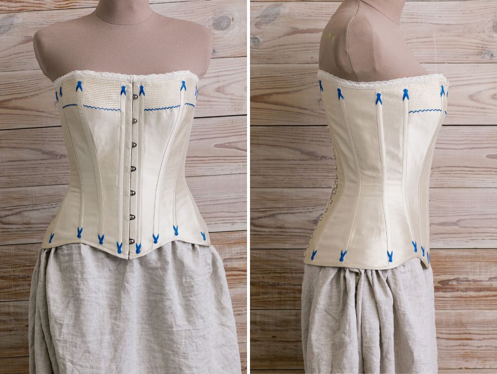 Overbust corset with flossing