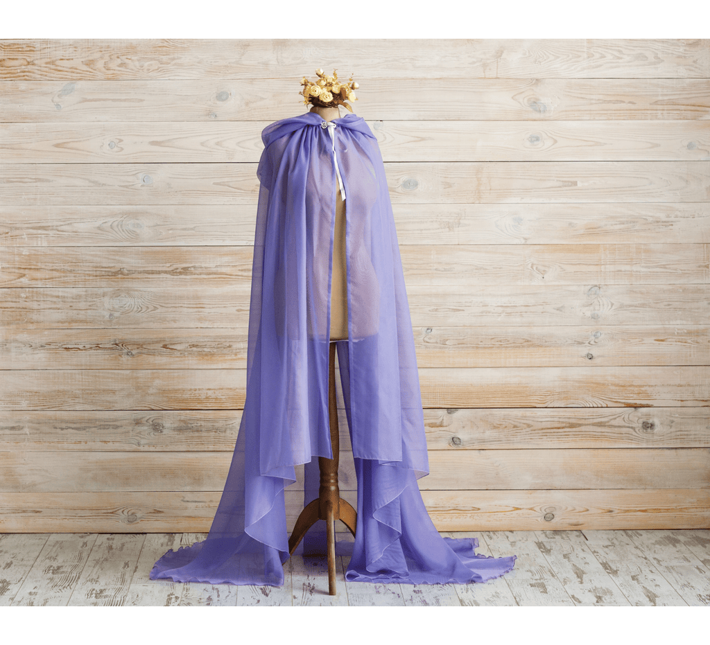 Purple hooded tulle cape - Dress Art Mystery