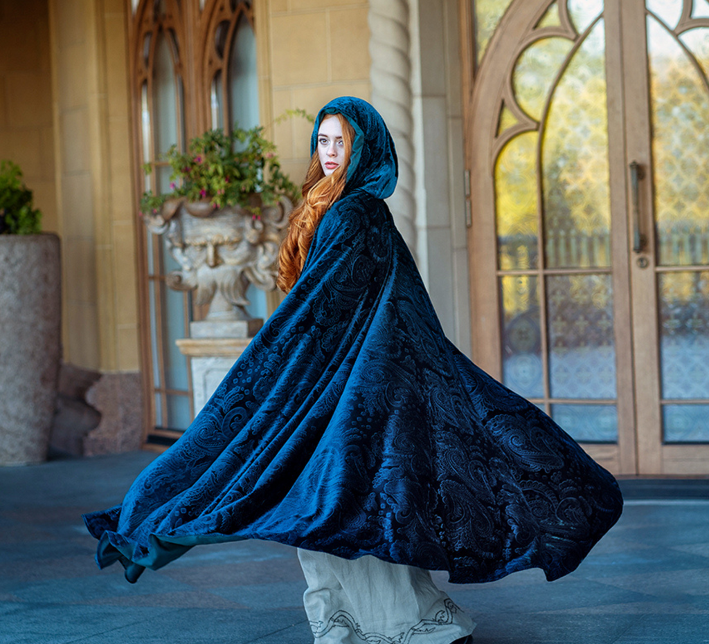 Dark green and blue fantasy cape - Dress Art Mystery
