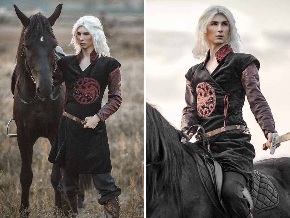 Viserys Targaryen chenille fantasy dragon tunic -dress-design-handmade-costume-Dress Art Mystery