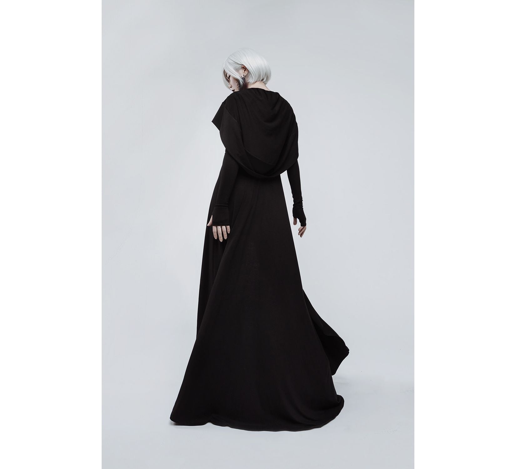 Black gothic hooded dress