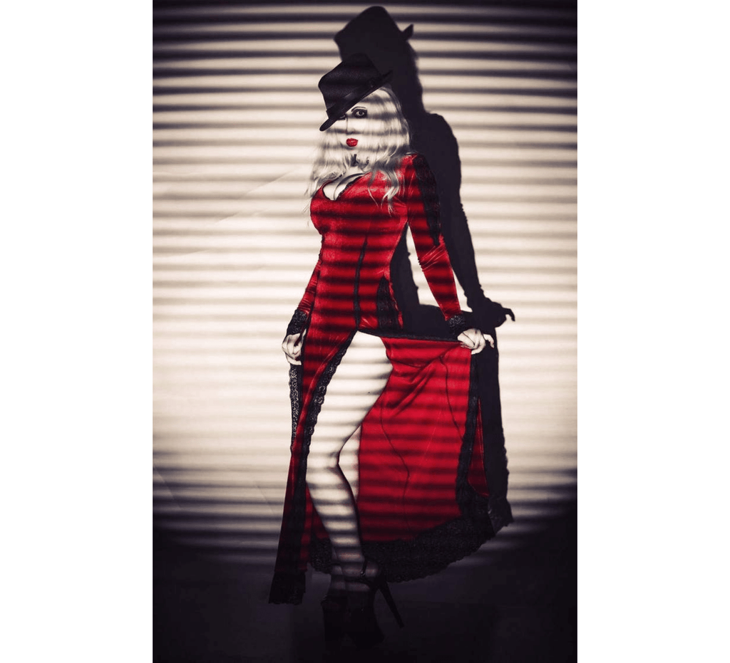 Vampire red and black gothic dress - Dress Art Mystery
