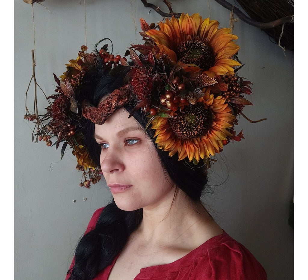 Ukrainian sunflower headdress - Dress Art Mystery