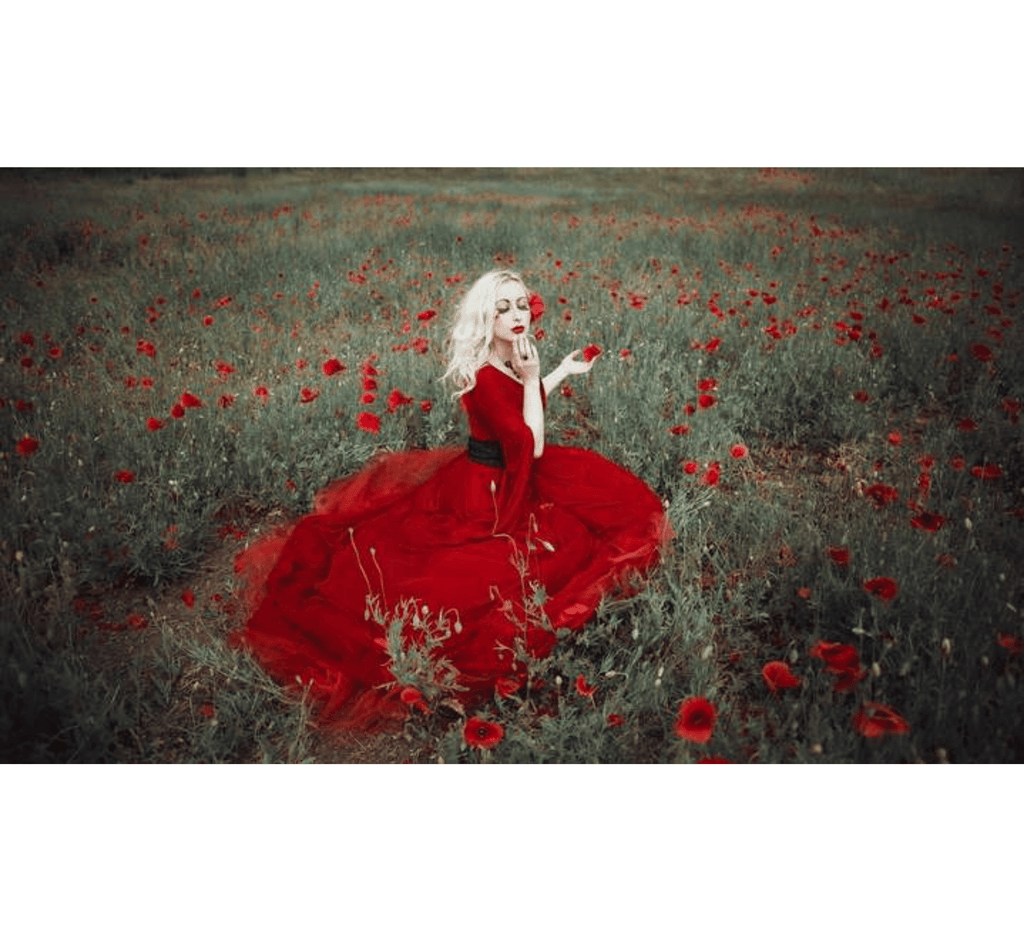 Fantasy red gothic wedding dress - Dress Art Mystery