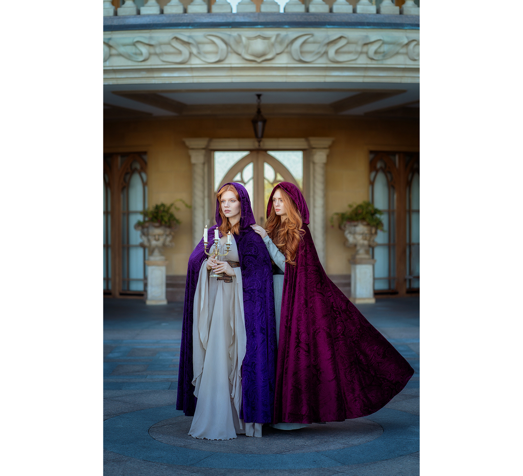 Deep purple velvet fantasy cape - Dress Art Mystery