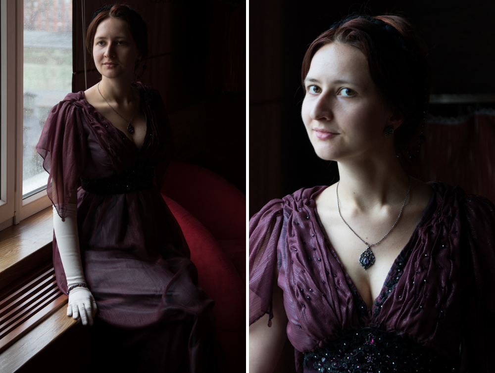 Edwardian Downton Abbey inspired evening silk gown - Dress Art Mystery
