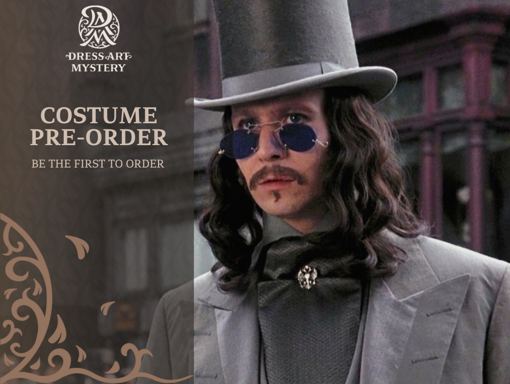 Victorian Bram Stoker's Dracula Grey Wool male costume preorder -dress-design-handmade-costume-Dress Art Mystery