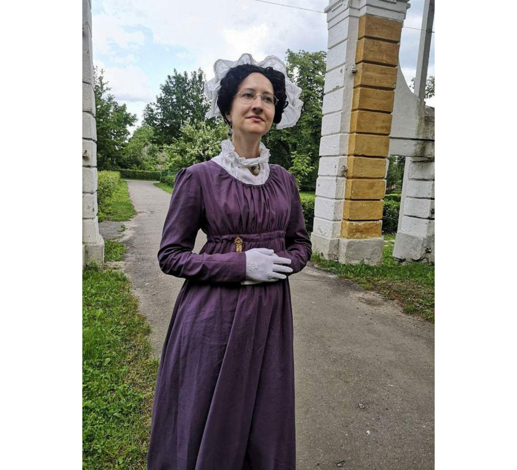 Regency violet day dress - Dress Art Mystery