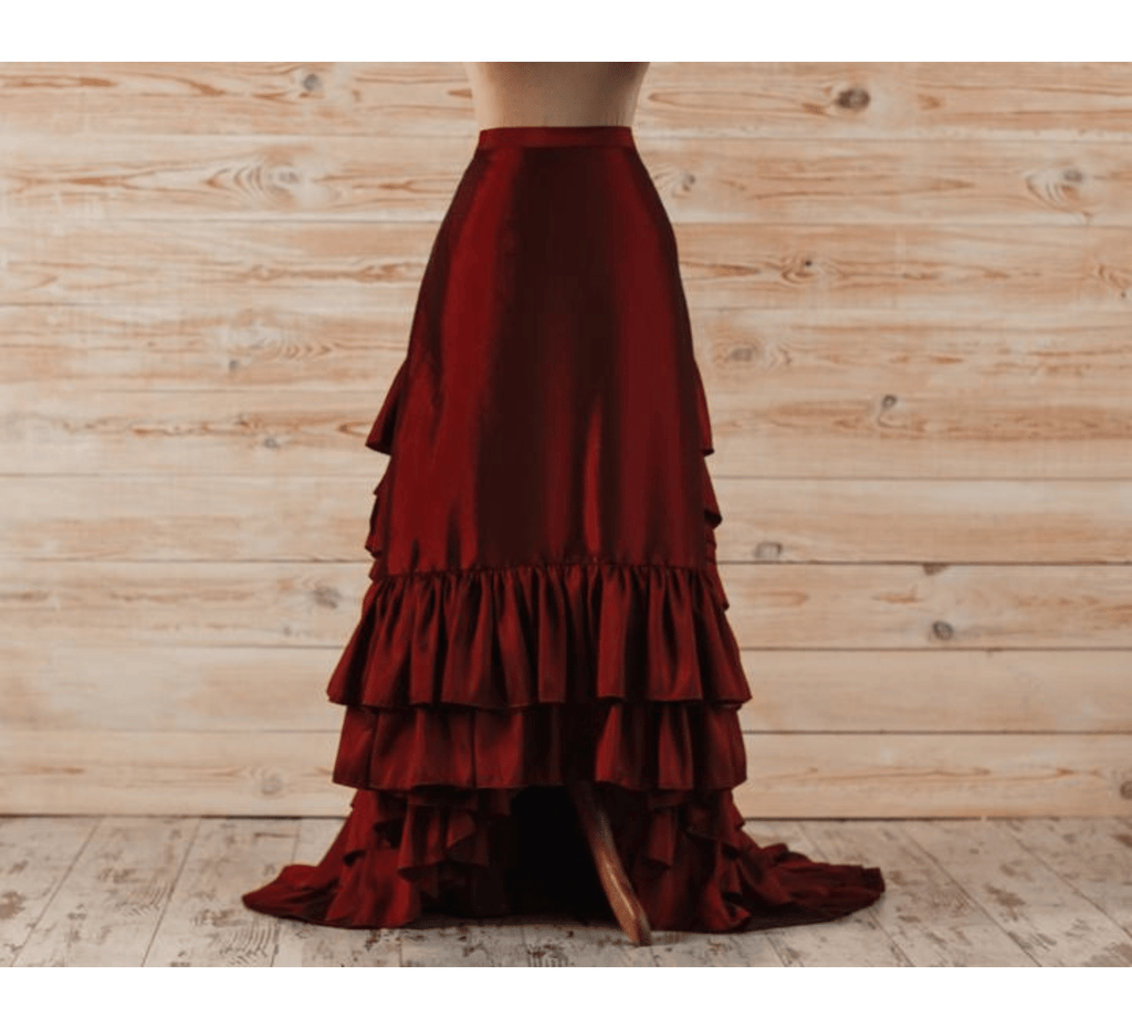 Red victorian bustle skirt - Dress Art Mystery