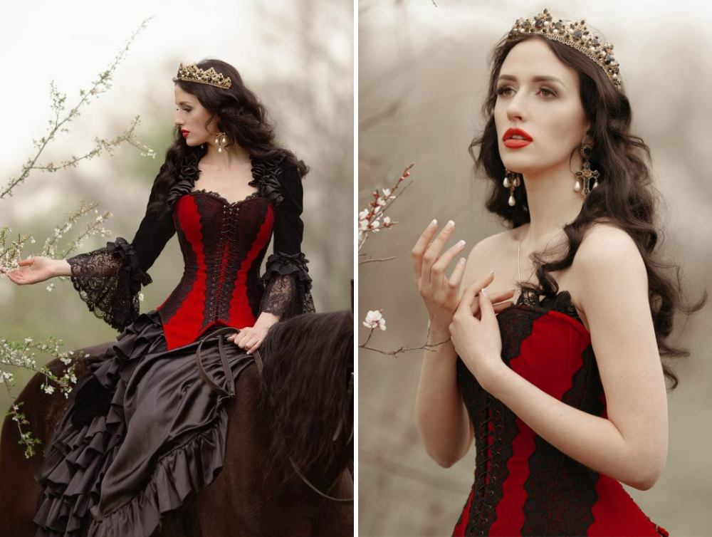 Gothic fantasy Vampire victorian costume with corset