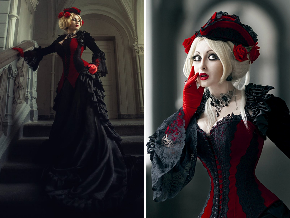 Fantasy Vampire gothic victorian costume with corset - Dress Art Mystery