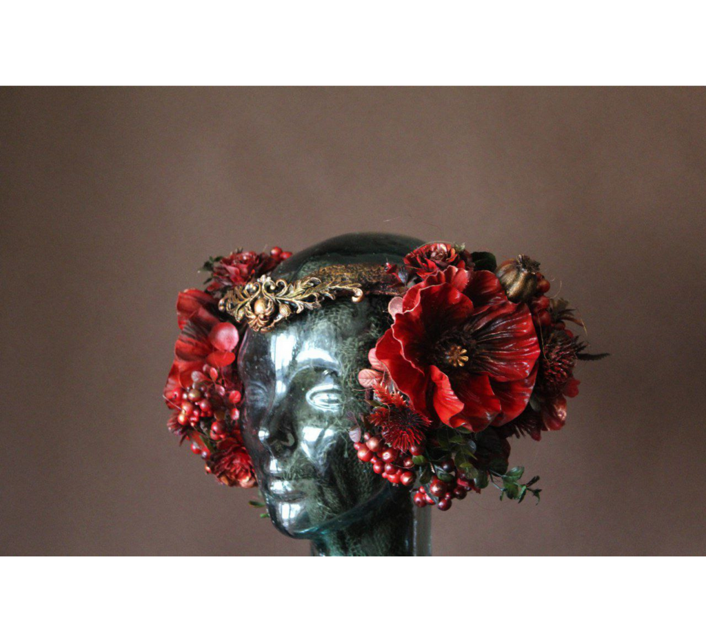 Ukrainian poppy headdress - Dress Art Mystery