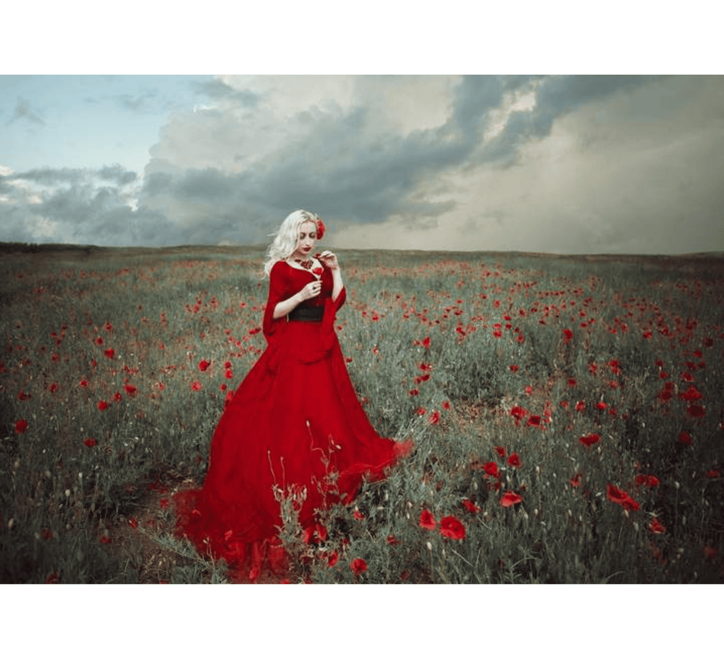 Fantasy red gothic wedding dress - Dress Art Mystery