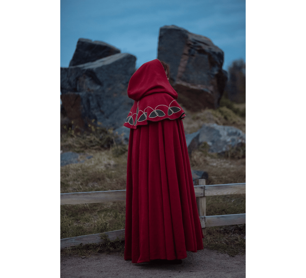 Medieval wool hooded cloak, Little Red Hiding Hood - Dress Art Mystery