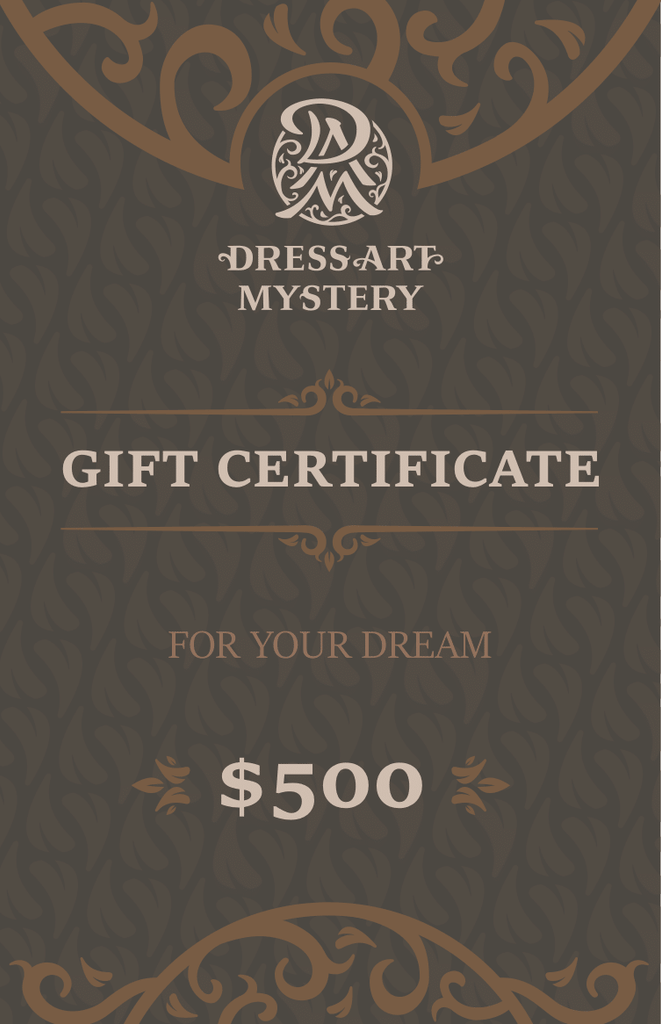 Digital Gift Card for DressArtMystery costumes for 500 dollars - Dress Art Mystery
