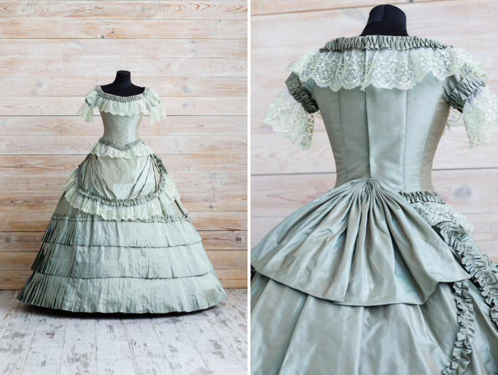 Vampire Diaries Katherine Pierce's cosplay silk taffeta civil war style dress - Dress Art Mystery