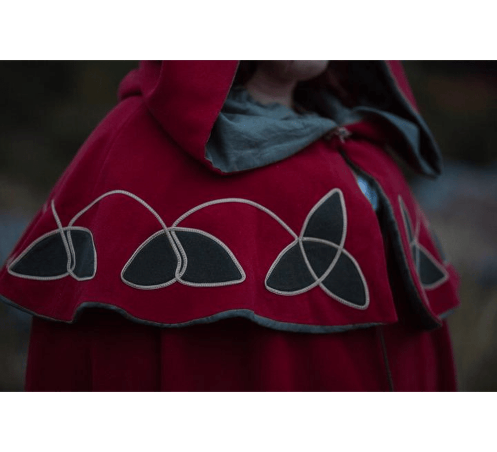 Medieval wool hooded cloak, Little Red Hiding Hood - Dress Art Mystery