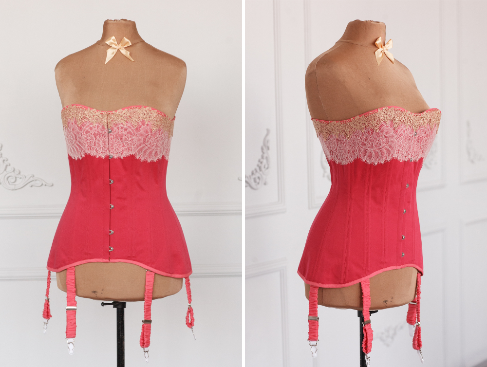 Edwardian rose cotton corset - Dress Art Mystery