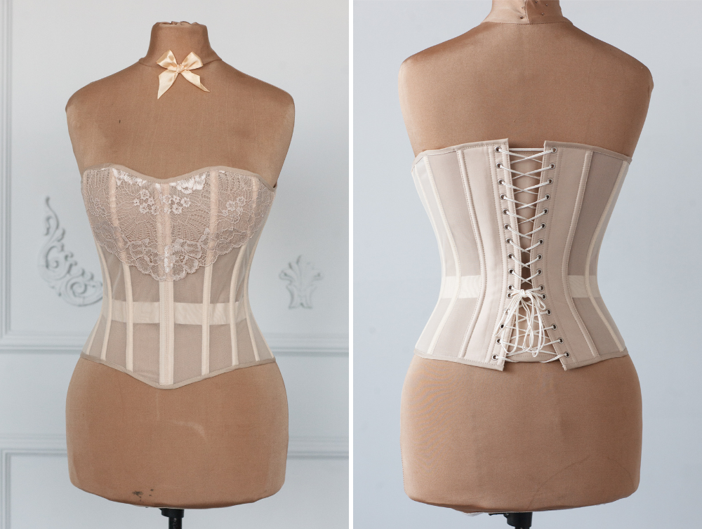Nude overbust corset with laces – Dress Art Mystery