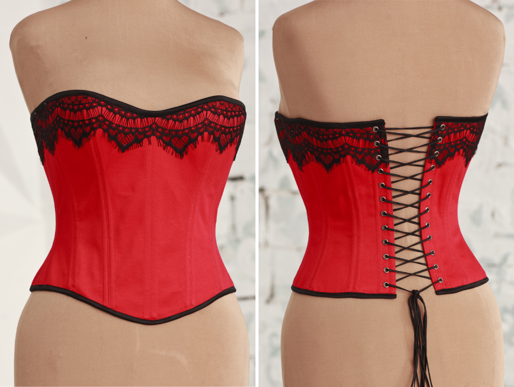 Victorian fashion red overbust corset - Dress Art Mystery