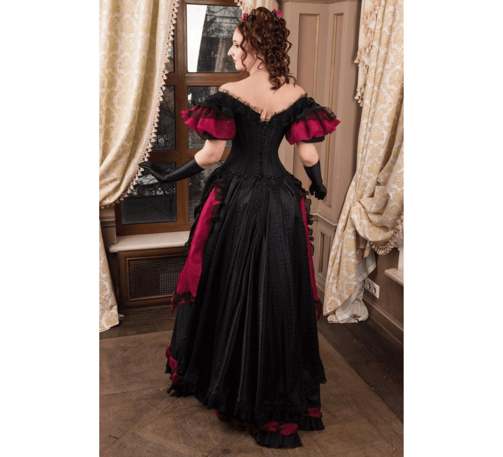 Red and black victorian ballroom dress - Dress Art Mystery
