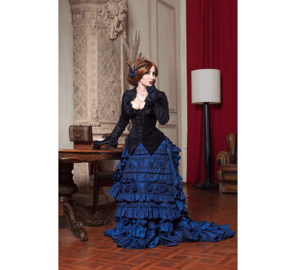 Victorian jacket and skirt - Gothic blue dress - Dress Art Mystery