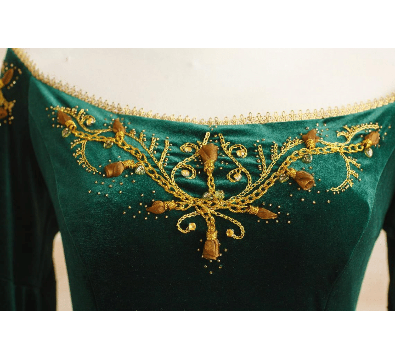 Green velvet fantasy elven dress for Beltane wedding DressArtMystery Green velvet fantasy elven dress for Beltane wedding DressArtMystery