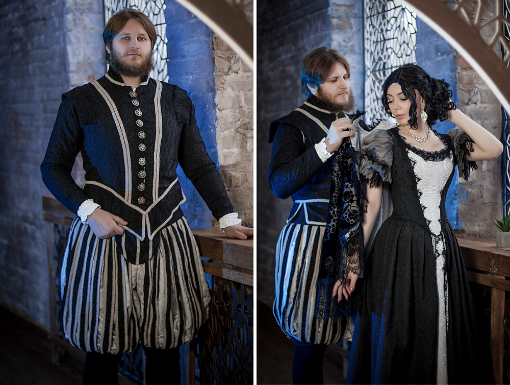 Gothic Renaissance Dark king fantasy Jacquard Male Costume -dress-design-handmade-costume-Dress Art Mystery