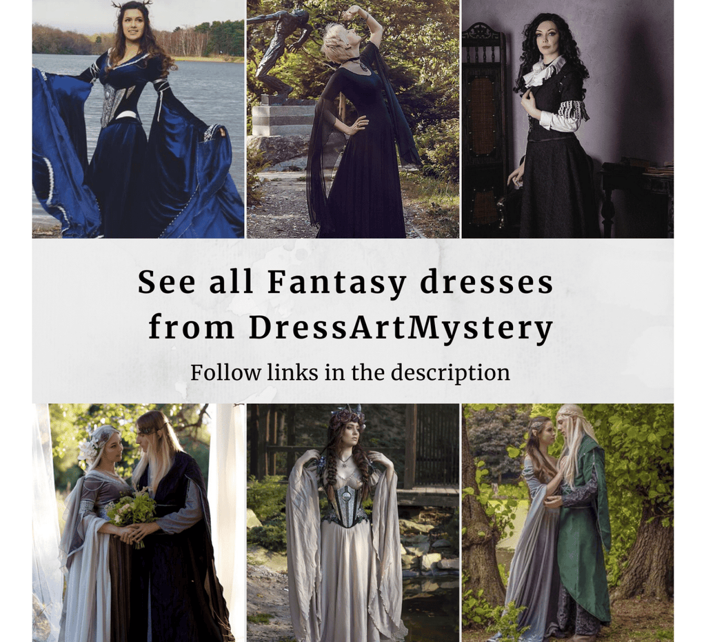 Green velvet fantasy elven wedding dress - Dress Art Mystery
