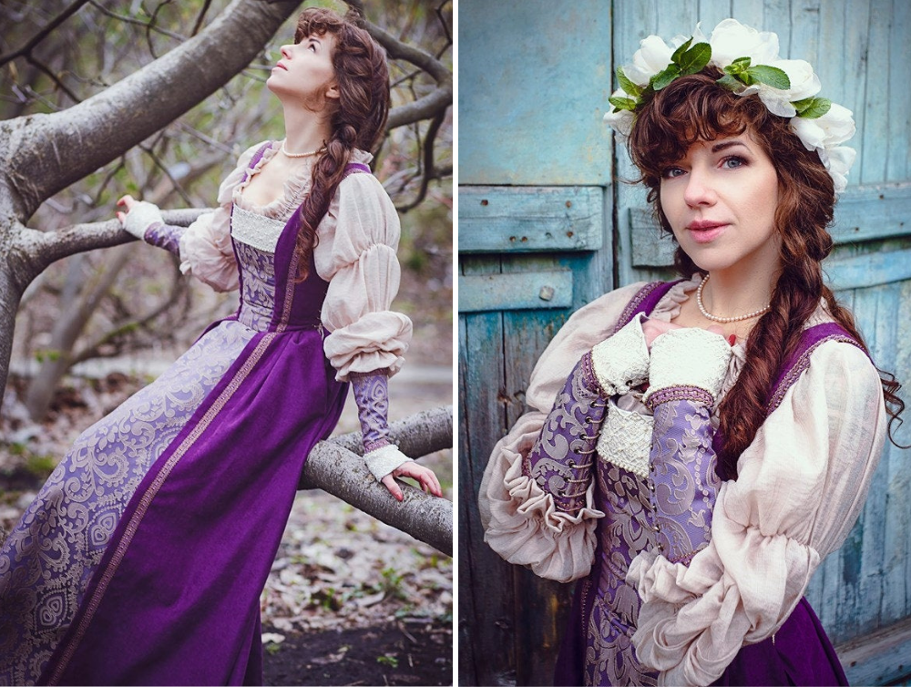 Violet renaissance dress - Dress Art Mystery