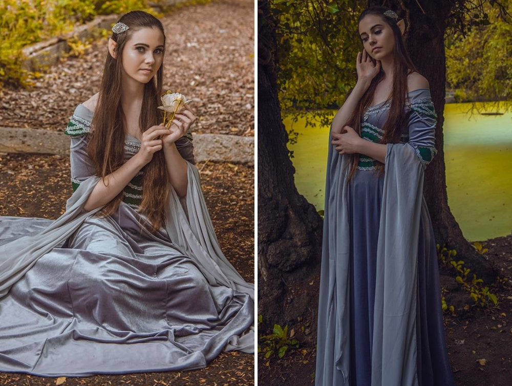 Fantasy Elven wedding velvet costume - Dress Art Mystery
