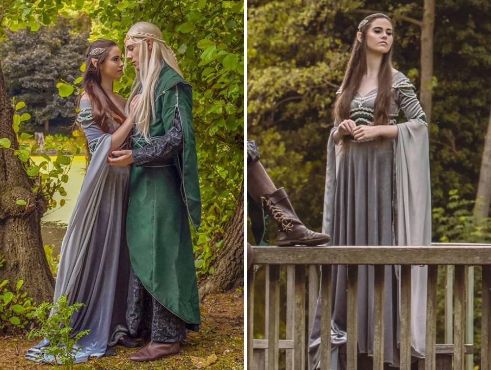 Fantasy Elven wedding velvet costume - Dress Art Mystery