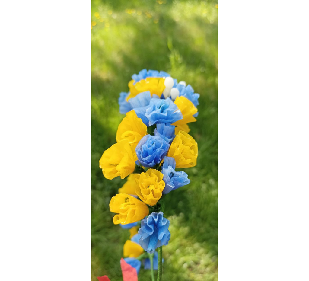 Blue and yellow Ukrainian wreath - Dress Art Mystery
