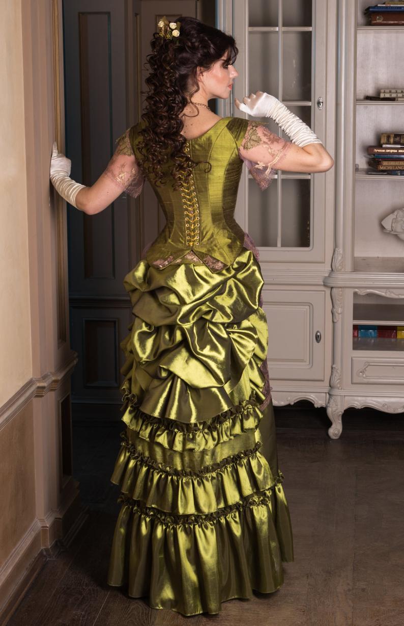 Silk Victorian walking dress | DressArtMystery Silk Victorian walking dress | DressArtMystery